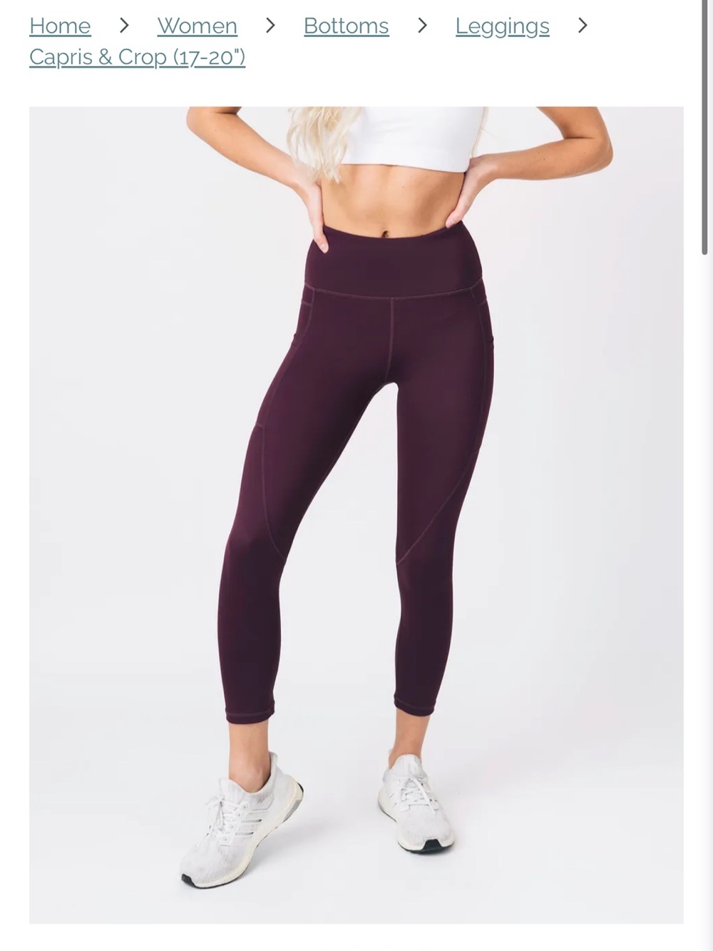 Zyia Plum Pocket Light n Tight Hi-rise Capri 20"